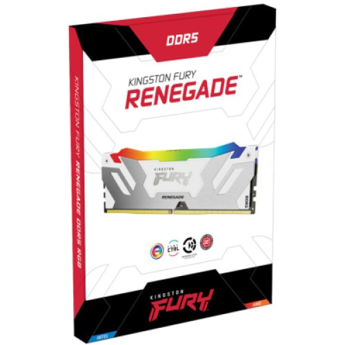 Модуль памяти для компьютера DDR5 64GB (2x32GB) 6000 MHz Renegade RGB White XMP Kingston Fury (ex.HyperX) (KF560C32RWAK2-64)