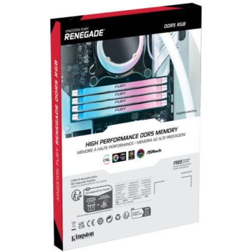 Модуль памяти для компьютера DDR5 64GB (2x32GB) 6000 MHz Renegade RGB White XMP Kingston Fury (ex.HyperX) (KF560C32RWAK2-64)
