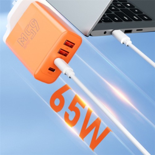 Зарядное устройство Proda AZEADA Seagulls AZ-19 GaN5 65W USB-A (QC4.0) USB-C (PD3.0) orange (AZ-19-OR)