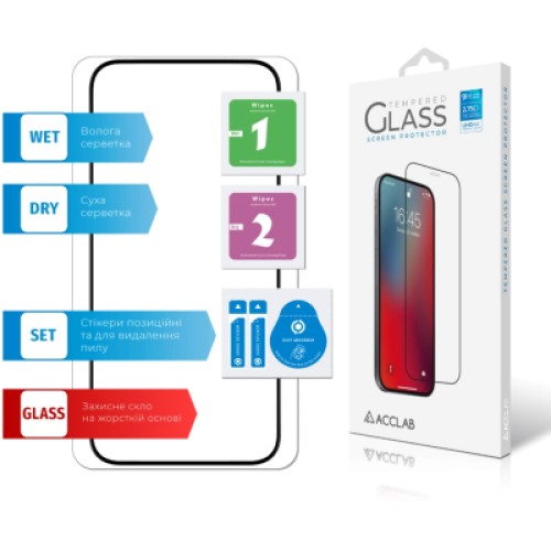 Стекло защитное ACCLAB Full Glue Apple iPhone 15 Pro (1283126575389)