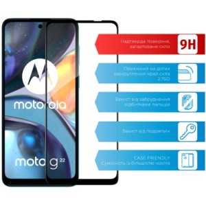 Скло захисне ACCLAB Full Glue MOTO G22 (1283126542206)