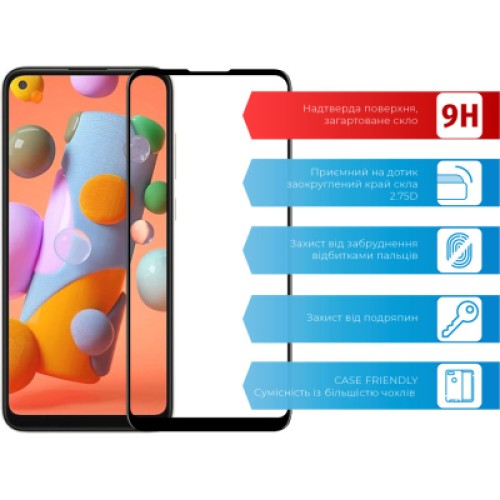 Стекло защитное ACCLAB Full Glue Samsung A11/M11 (1283126508523)