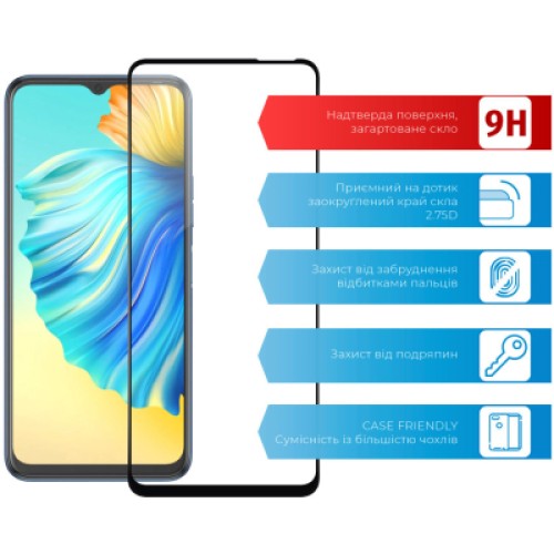 Стекло защитное ACCLAB Full Glue Tecno Spark 8p (1283126533136)