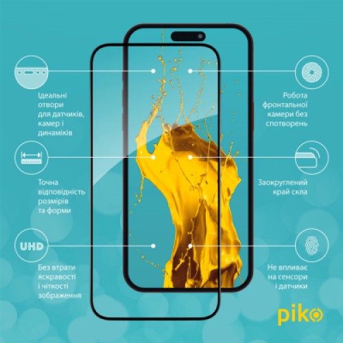 Стекло защитное Piko Full Glue Apple iPhone 15 Pro Max (1283126575488) Стекло защитное Piko Full Glue Apple iPhone 15 Pro Max (1283126575488)