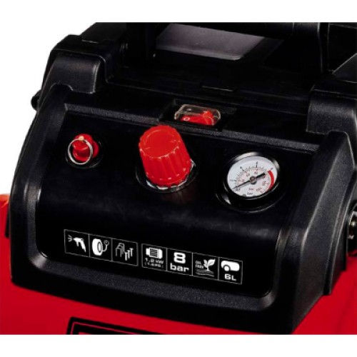 Компрессор Einhell безмасляный TC-AC 190/6/8 OF, 1200Вт, 6л, 190л/мин, 8бар, 8.9кг (4020655)