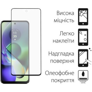 Стекло защитное Dengos Motorola G54 (black) (TGFG-326)