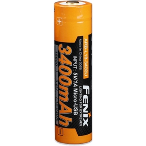 Аккумулятор Fenix 18650 3400 mAh micro usb зарядка (ARB-L18-3400U)