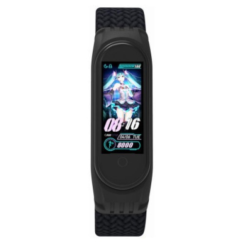 Ремешок для фитнес браслета Armorstandart Braided Solo Loop для Xiaomi Mi Band 7/6/5/4 Black size L (ARM58763)