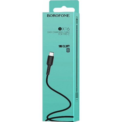 Дата кабель USB 2.0 AM to Type-C 1.0m BX16 Easy 2A Black BOROFONE (BX16CB)