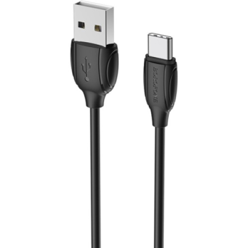 Дата кабель USB 2.0 AM to Type-C 1.0m BX19 Benefit 3A Black BOROFONE (BX19CB)
