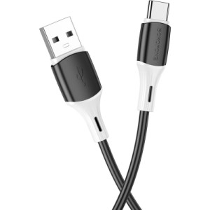Дата кабель USB 2.0 AM to Type-C 1.0m BX79 3A Black BOROFONE (BX79CB)