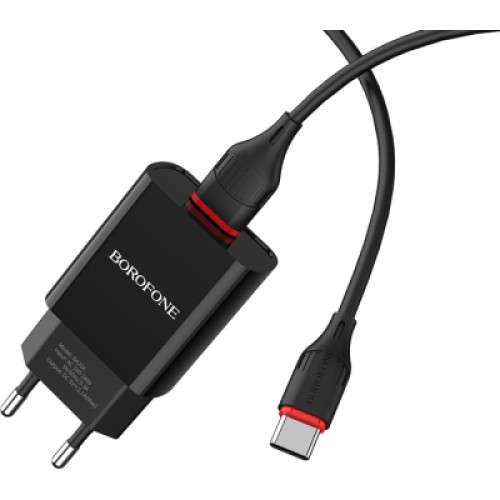 Зарядное устройство BOROFONE BA20A Sharp charger set(Type-C) Black (BA20ACB)