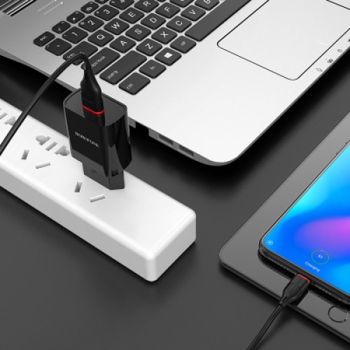Зарядное устройство BOROFONE BA20A Sharp charger set(Type-C) Black (BA20ACB)