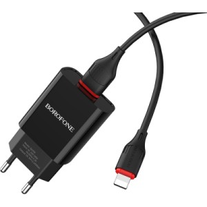 Зарядное устройство BOROFONE BA20A Sharp charger set(Lightning) Black (BA20ALB)