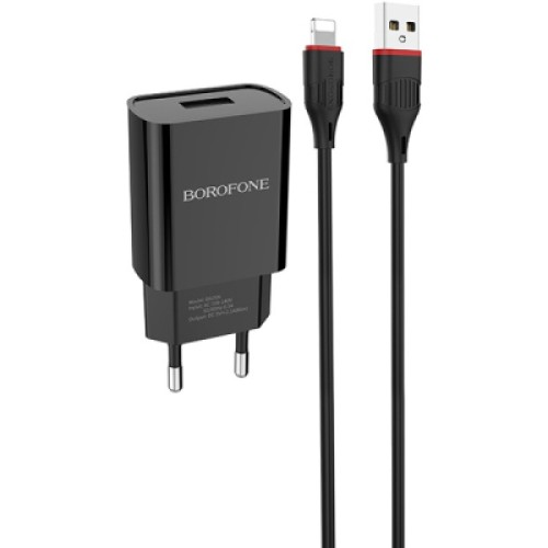 Зарядное устройство BOROFONE BA20A Sharp charger set(Lightning) Black (BA20ALB)