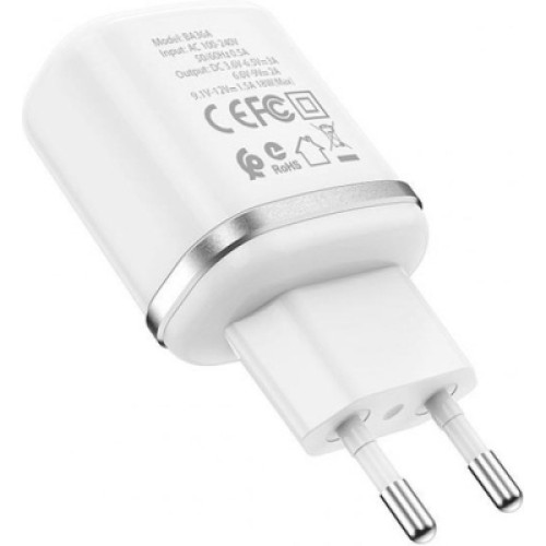 Зарядное устройство BOROFONE BA36A High speed single port QC3.0 charger set White (BA36AW)