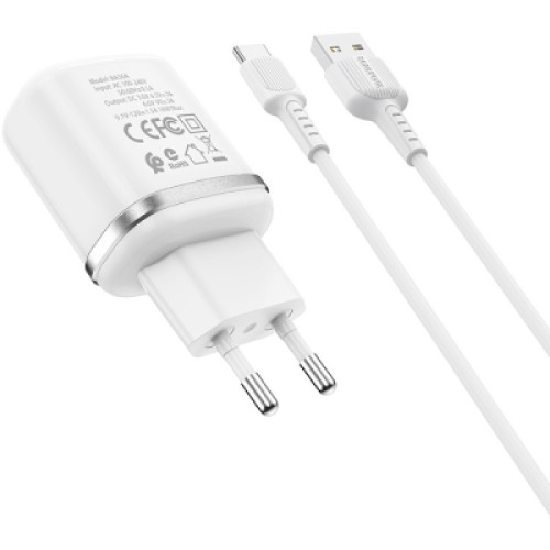 Зарядное устройство BOROFONE BA36A High speed single port QC3.0 charger set(Type-C) White (BA36ACW)