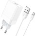 Зарядное устройство BOROFONE BA47A Mighty speed single port QC3.0 3A + Type-C cable White (BA47AMW)