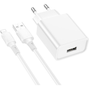 Зарядное устройство BOROFONE BA74A Aspirer single port charger set(iP) White (BA74ALW)