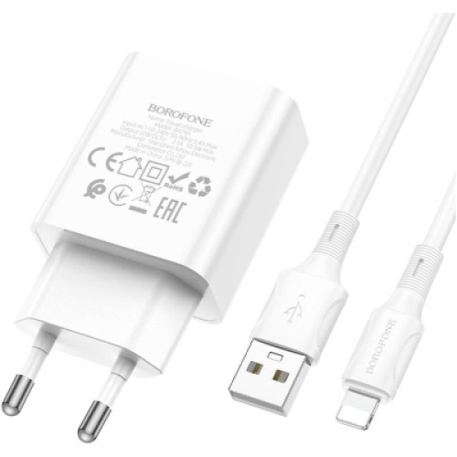 Зарядное устройство BOROFONE BA74A Aspirer single port charger set(iP) White (BA74ALW)