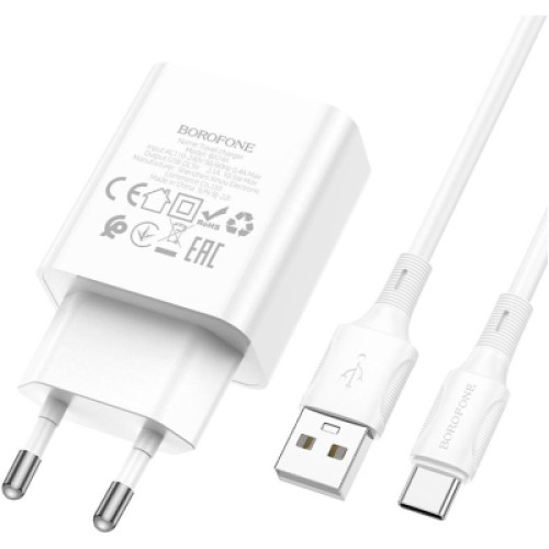 Зарядное устройство BOROFONE BA74A Aspirer single port charger set(Type-C) White (BA74ACW)