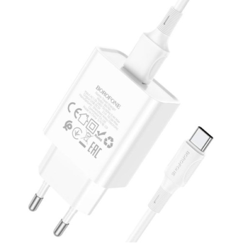 Зарядное устройство BOROFONE BA74A Aspirer single port charger set(Type-C) White (BA74ACW)