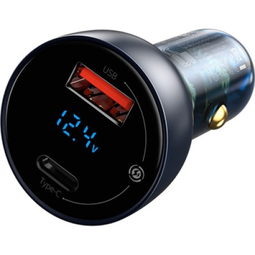Зарядное устройство Baseus Particular Digital Display QC+PPS Car Charger 65W Cable(Type-C toType-C100W 1m) USB-A/Type-C Dar (TZCCKX-0G)