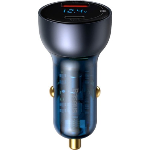 Зарядное устройство Baseus Particular Digital Display QC+PPS Car Charger 65W Cable(Type-C toType-C100W 1m) USB-A/Type-C Dar (TZCCKX-0G)