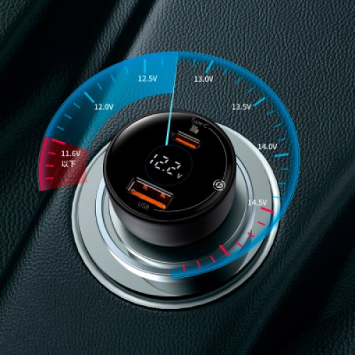Зарядное устройство Baseus Superme Digital Display PPS USB-A/Type-C Black (CCZX-01)