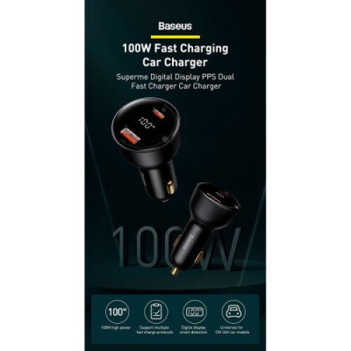 Зарядное устройство Baseus Superme Digital Display PPS USB-A/Type-C Black (CCZX-01)
