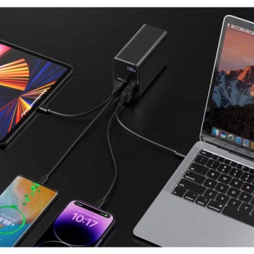 Батарея универсальная Choetech 27000mAh, PD/3.0/100W, USB-C*2/100+100W, USB-A*2/QC3.0/22.5W (B635-BK)