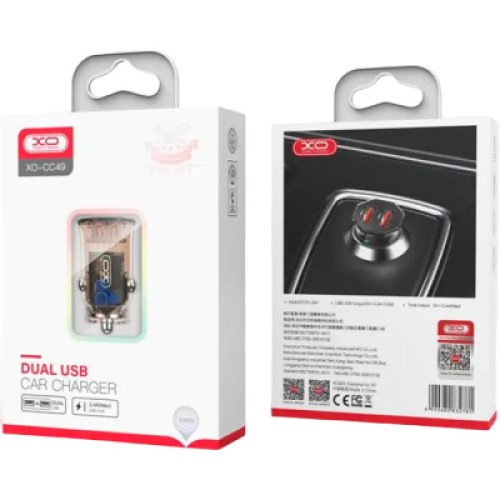 Зарядное устройство XO CC49 2USB 2.4A (Black/Brown) (XO-CC49)