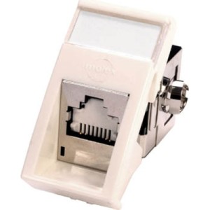 Модуль Keystone RJ45 STP кат. 6, 22.5x45, кутовий, white Molex (MLG-00022-02)