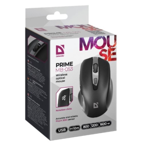 Мышка Defender Prime MB-053 Silent Wireless Black (52053)
