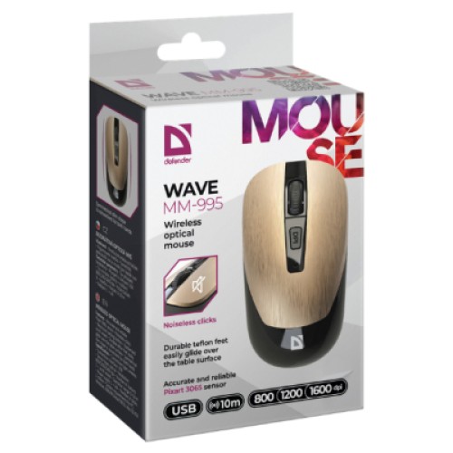 Мышка Defender Wave MM-995 Silent Wireless Bronze (52992)