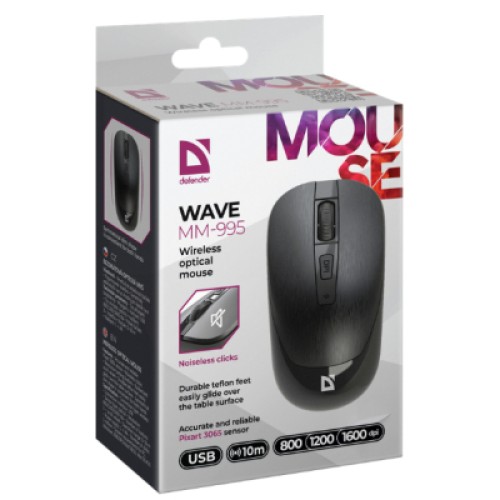 Мышка Defender Wave MM-995 Silent Wireless Black (52995)