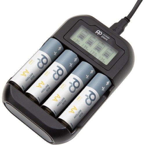 Зарядное устройство для аккумуляторов PowerPlant PP-UN4 (AA, AAA / input microUSB DC 5V/2A) (PP-UN4)