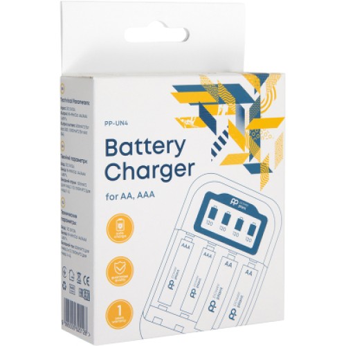 Зарядное устройство для аккумуляторов PowerPlant PP-UN4 (AA, AAA / input microUSB DC 5V/2A) (PP-UN4)