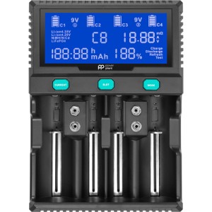 Зарядное устройство для аккумуляторов PowerPlant PP-A4 (Ni-MH,Cd,Li-ion,LiFePO4 / input AC 100V-240V DC 12V) (AA620173)