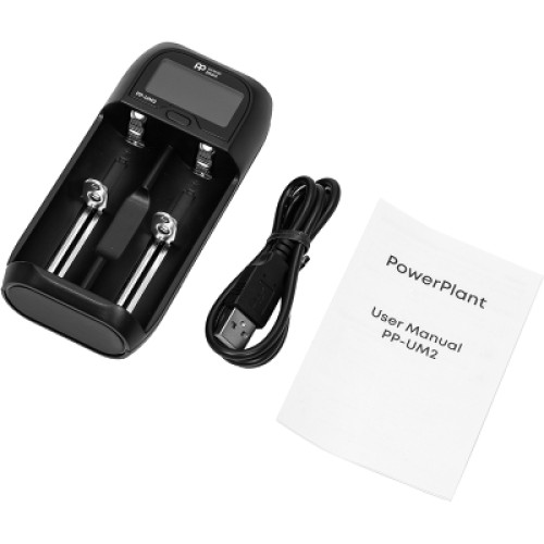 Зарядное устройство для аккумуляторов PowerPlant PP-UM2 (Ni-Mh, Ni-Cd, Li-ion, LiFePO4 / input DC 5V/2A) (AA620180)