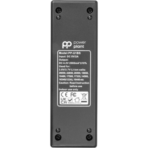 Зарядное устройство для аккумуляторов PowerPlant PP-U1BS (Li-ion / input DC 5V/2A) (AA620197)