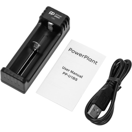 Зарядное устройство для аккумуляторов PowerPlant PP-U1BS (Li-ion / input DC 5V/2A) (AA620197)