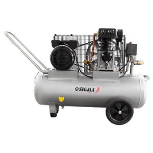 Компресор Sigma двоциліндровий ремінний 2.5кВт 335л/хв 10бар 50л (2 крана) (7044121)