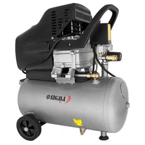 Компрессор Sigma одноцилиндровый 1.8кВт 230л/мин 8бар 24л (2 крана) (7043131) Компрессор Sigma одноцилиндровый 1.8кВт 230л/мин 8бар 24л (2 крана) (7043131)
