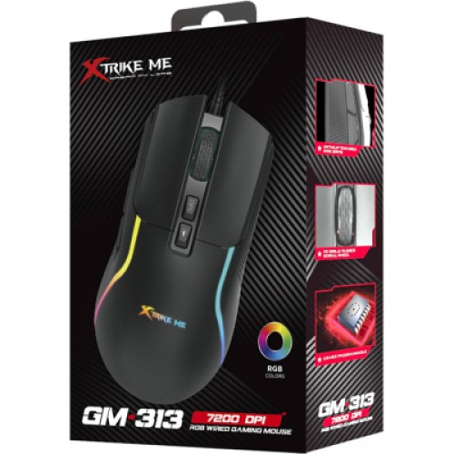 Мышка Xtrike ME GM-313 USB RGB Black (GM-313)
