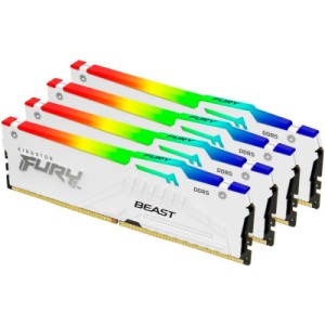 Модуль памяти для компьютера DDR5 128GB (4x32GB) 5600 MHz FURY Beast RGB White Kingston Fury (ex.HyperX) (KF556C40BWAK4-128)
