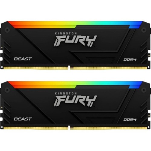 Модуль памяти для компьютера DDR4 32GB (2x16GB) 3200 MHz FURY Beast RGB Kingston Fury (ex.HyperX) (KF432C16BB2AK2/32)
