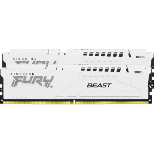 Модуль памяти для компьютера DDR5 64GB (2x32GB) 5200 MHz FURY Beast White Kingston Fury (ex.HyperX) (KF552C40BWK2-64)