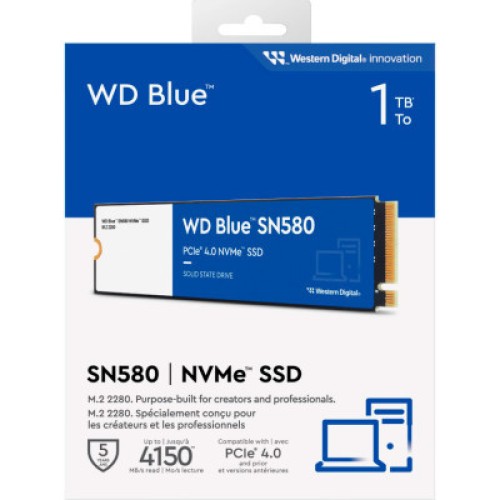 Накопитель SSD M.2 2280 1TB SN580 Blue WD (WDS100T3B0E)