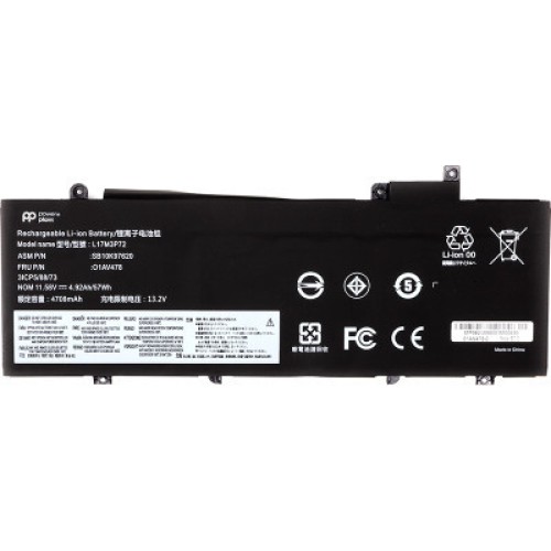 Аккумулятор для ноутбука LENOVO Thinkpad T480S (L17M3P72) 11.58V 4920mAh PowerPlant (NB482016)